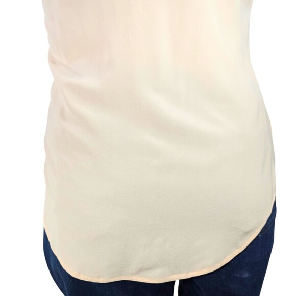 Max Studio Large NWT Sleeveless Peach Silk Collared Blouse - Picture 7 of 9